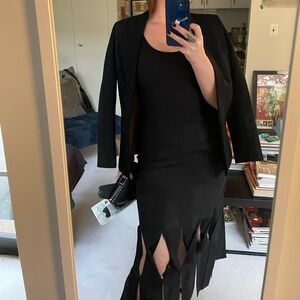 Black fringe bottom opening ceremony dress size 4/ small